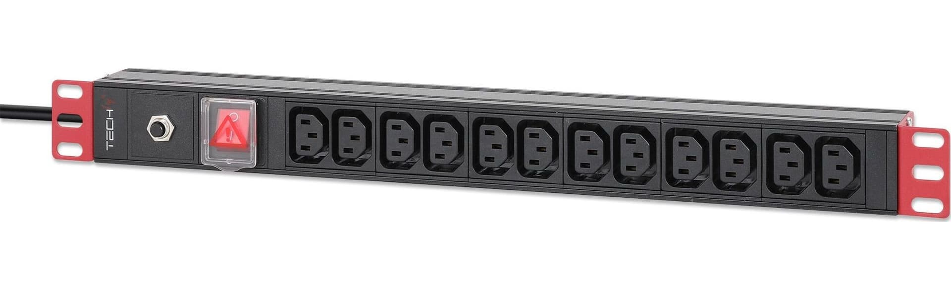 Multipresa 12 Posti VDE da Rack 19'' con Interruttore Spina C20 1U - 11