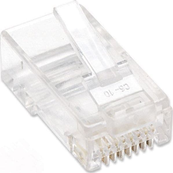 Confezione 100 Plug RJ45 UTP per Cavo Rigido Cat.5E - 5