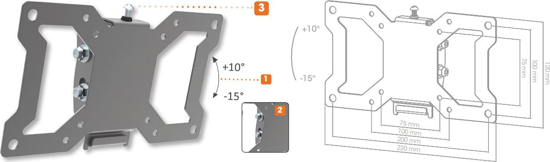Supporto a Muro Universale Inclinabile per TV LED LCD 13-32'' - 10