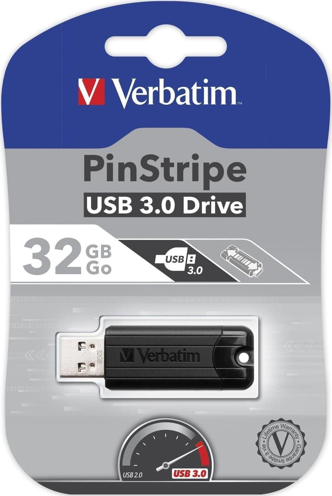 Memoria USB 3.0 PinStripe da 32Gb Colore Nero - 8