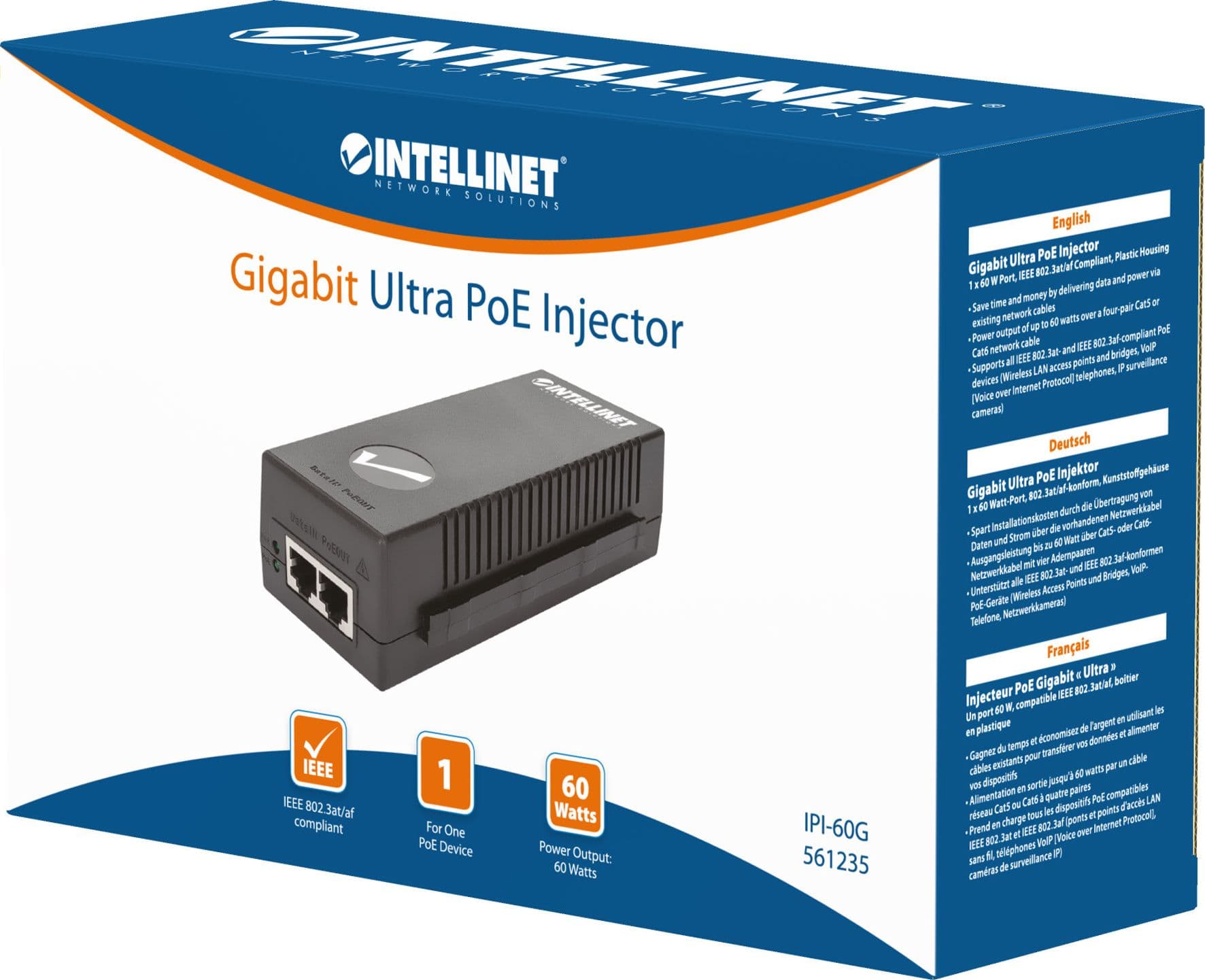 Iniettore Gigabit PoE+ Ultra Power 100m - 18