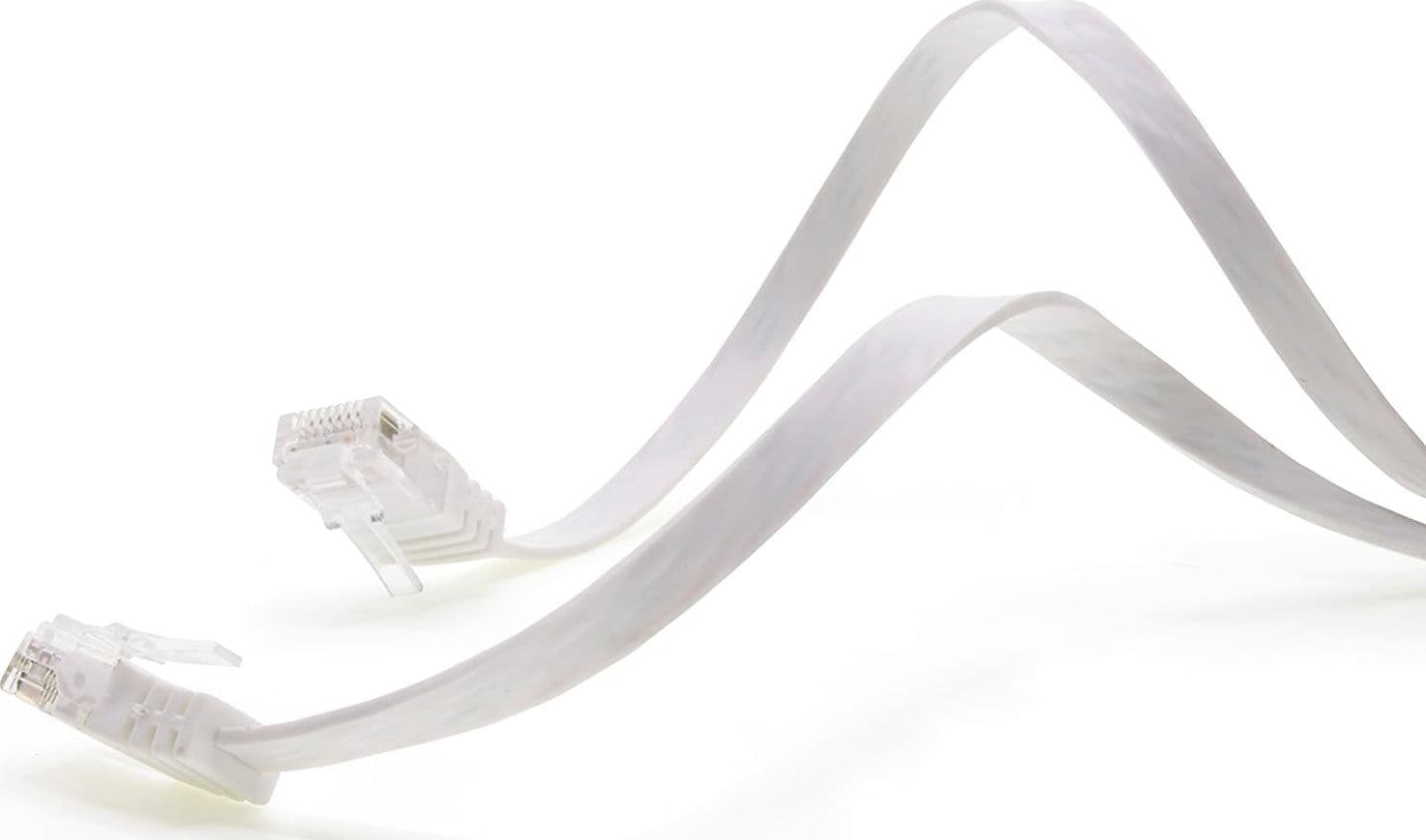 Cavo di Rete Patch Piatto in CCA Cat.5E Bianco UTP 1m - 11
