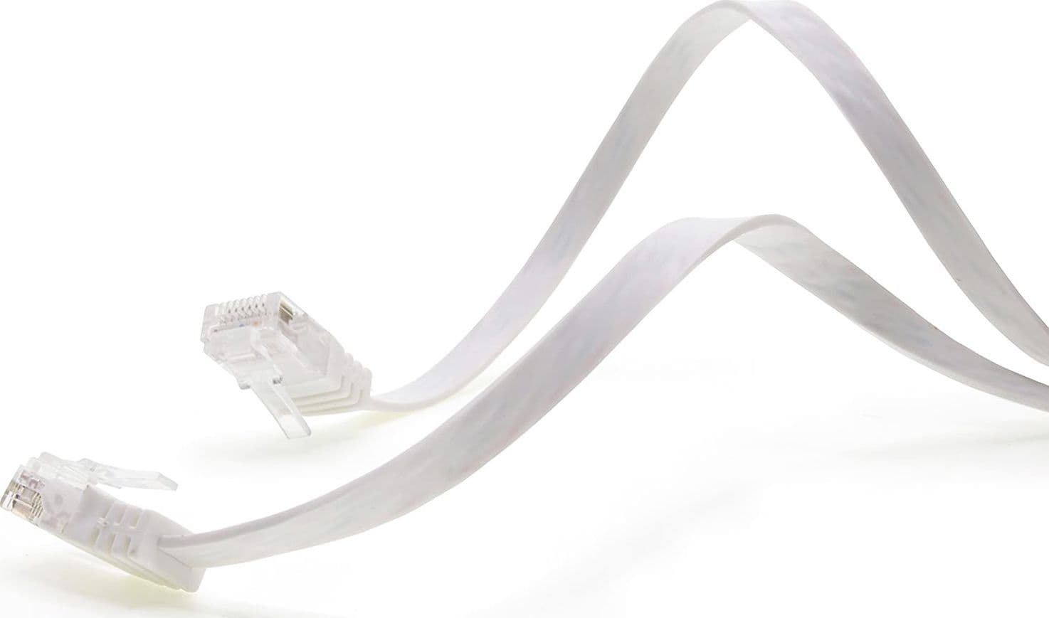 Cavo di Rete Patch Piatto in CCA Cat.5E Bianco UTP 0,5m - 7