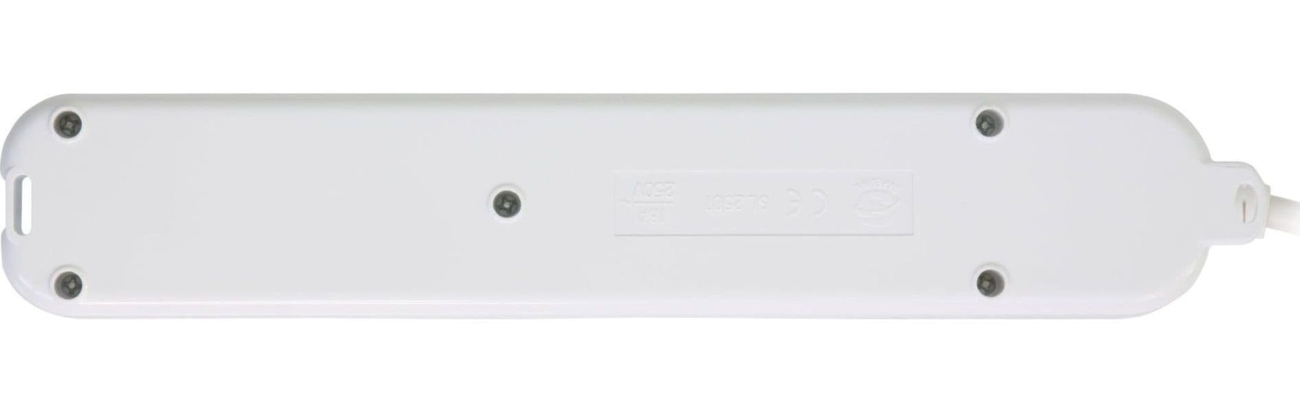 Multipresa 6 Posti Italiana Bipasso con 2 Prese USB Bianca - 16