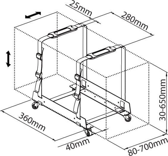 Supporto Universale per PC Case Tower con ruote - 4