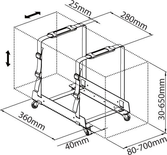 Supporto Universale per PC Case Tower con ruote - 5
