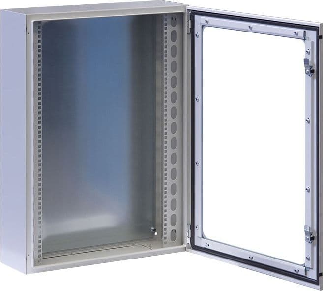 Armadio Rack 19'' a muro 17U grigio IP65 porta vetro prof. 200mm - 6