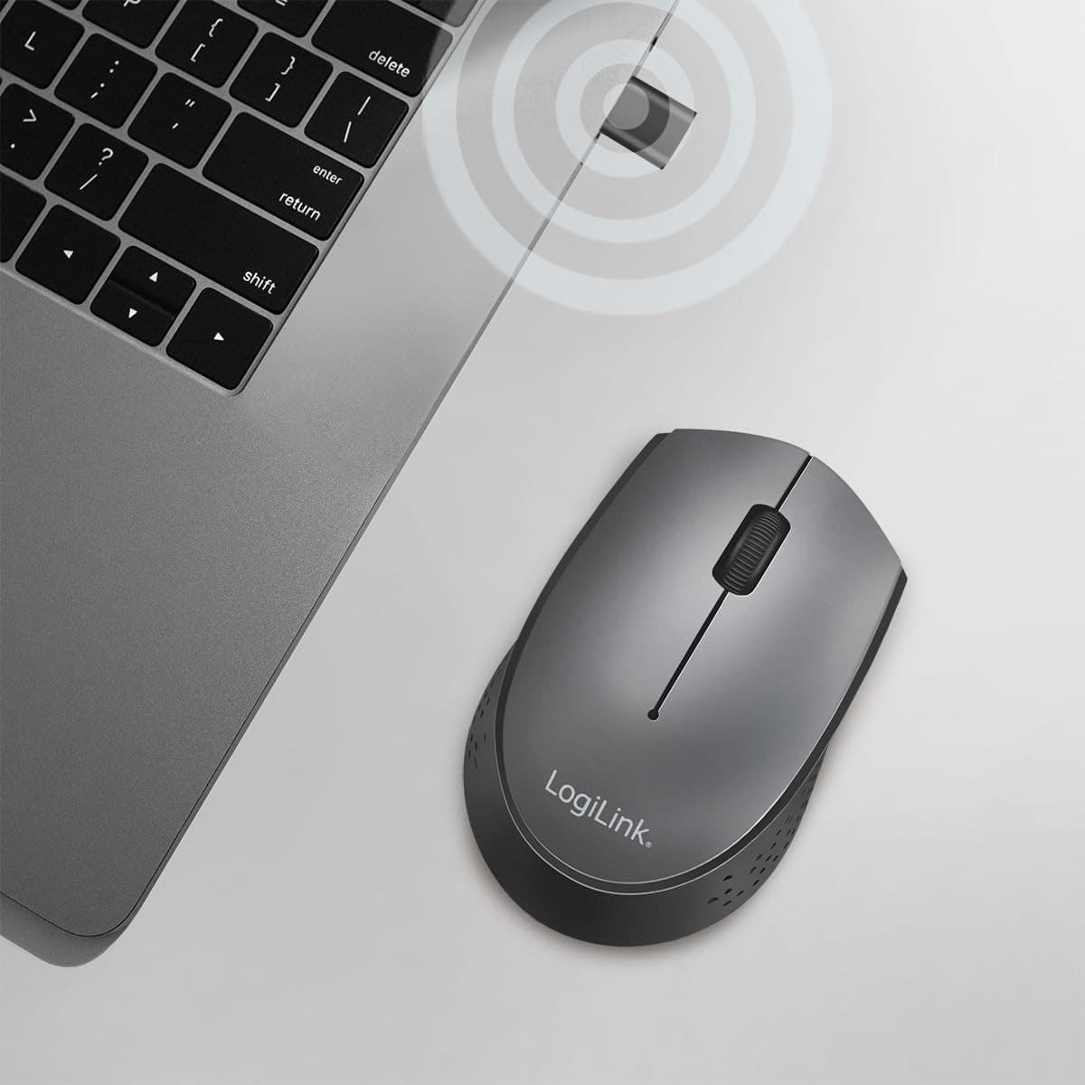 Mouse Ottico Wireless Ricevitore USB-C&trade 1200 Dpi Nero - 9