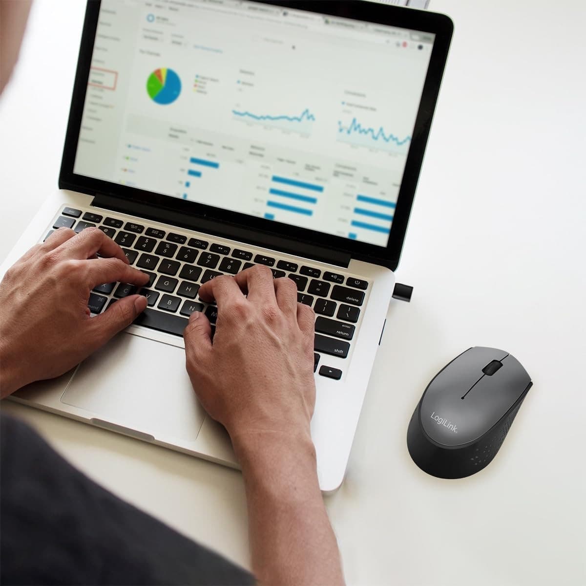 Mouse Ottico Wireless Ricevitore USB-C&trade 1200 Dpi Nero - 10