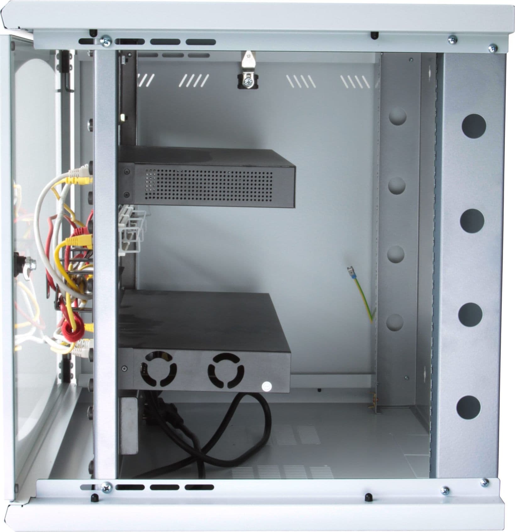 Armadio Rack 19'' a muro 10 unit&agrave sezione unica prof. 500mm Nero - 16