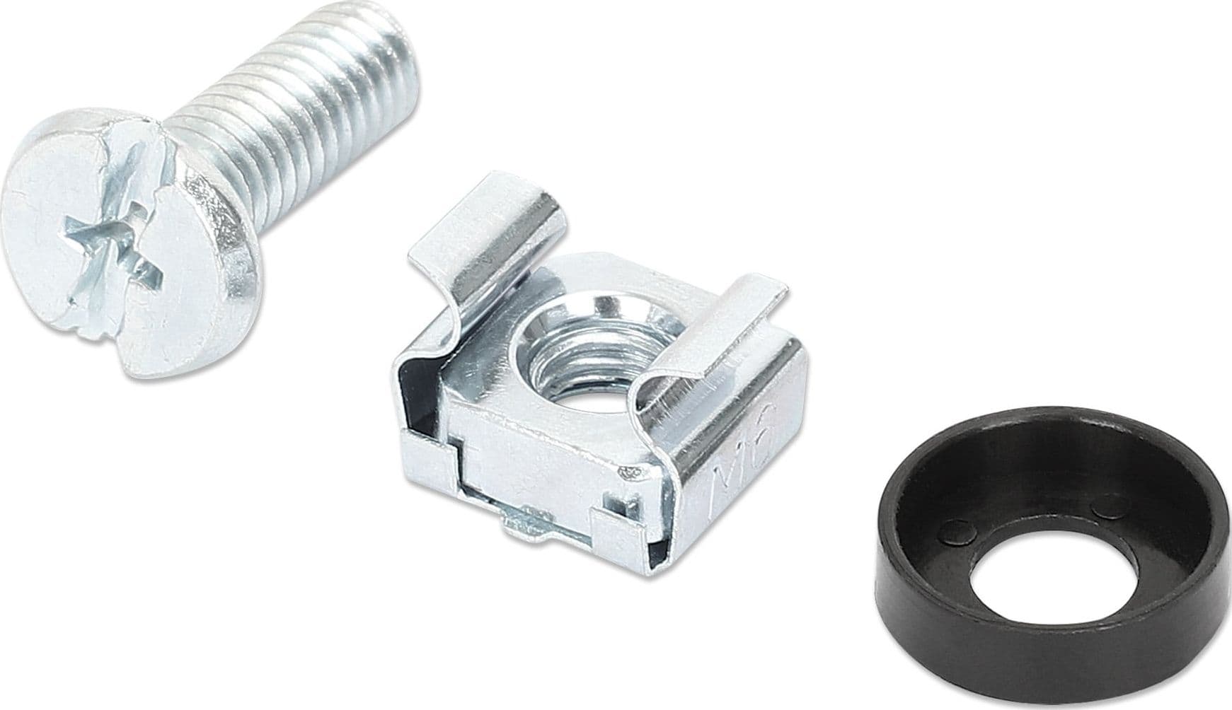 Kit Set 100 Viti, 100 Dadi e 100 Rondelle per Montaggio Rack Silver - 14