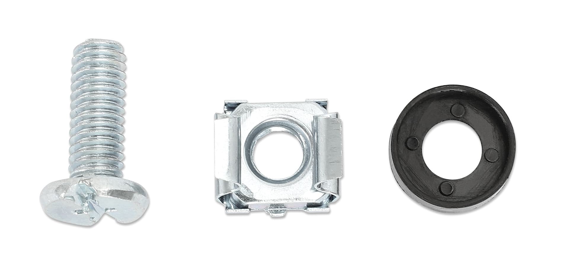 Kit Set 100 Viti, 100 Dadi e 100 Rondelle per Montaggio Rack Silver - 10