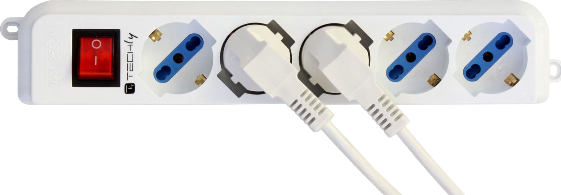 Multipresa 5 Posti Italiana Bipasso / Schuko Cavo 3 metri - 17