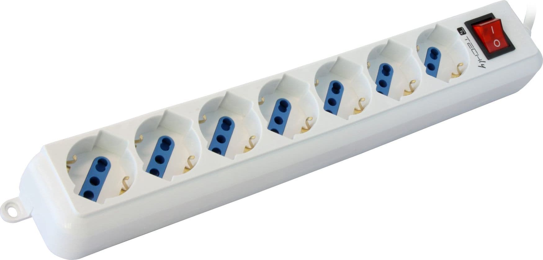 Multipresa 7 Posti Italiana Bipasso / Schuko Cavo 3 metri - 13
