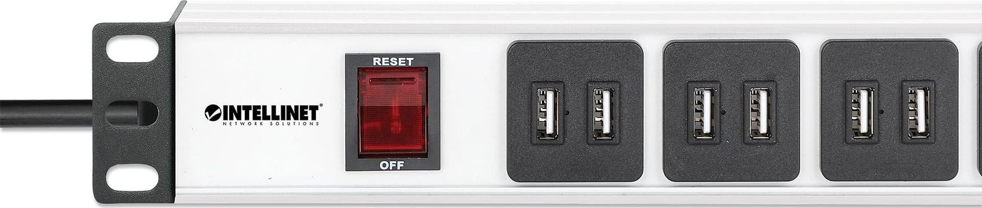 Multipresa per Rack 16 uscite USB tipo A Spina Schuko Angolata 1U - 13