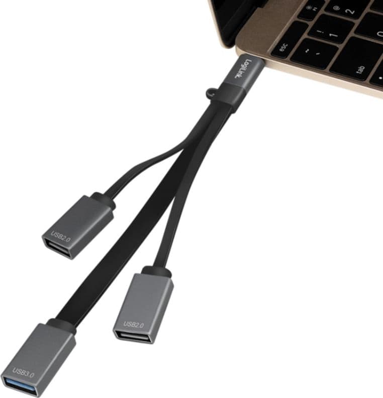 Hub Flessibile USB-C&trade SuperSpeed 3 Porte USB A Femmina Nero - 18