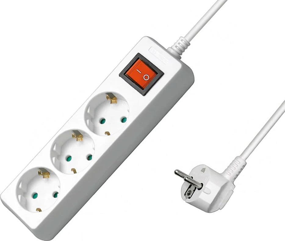 Multipresa 3 Posti Schuko con Interruttore e Cavo 3 metri - 10