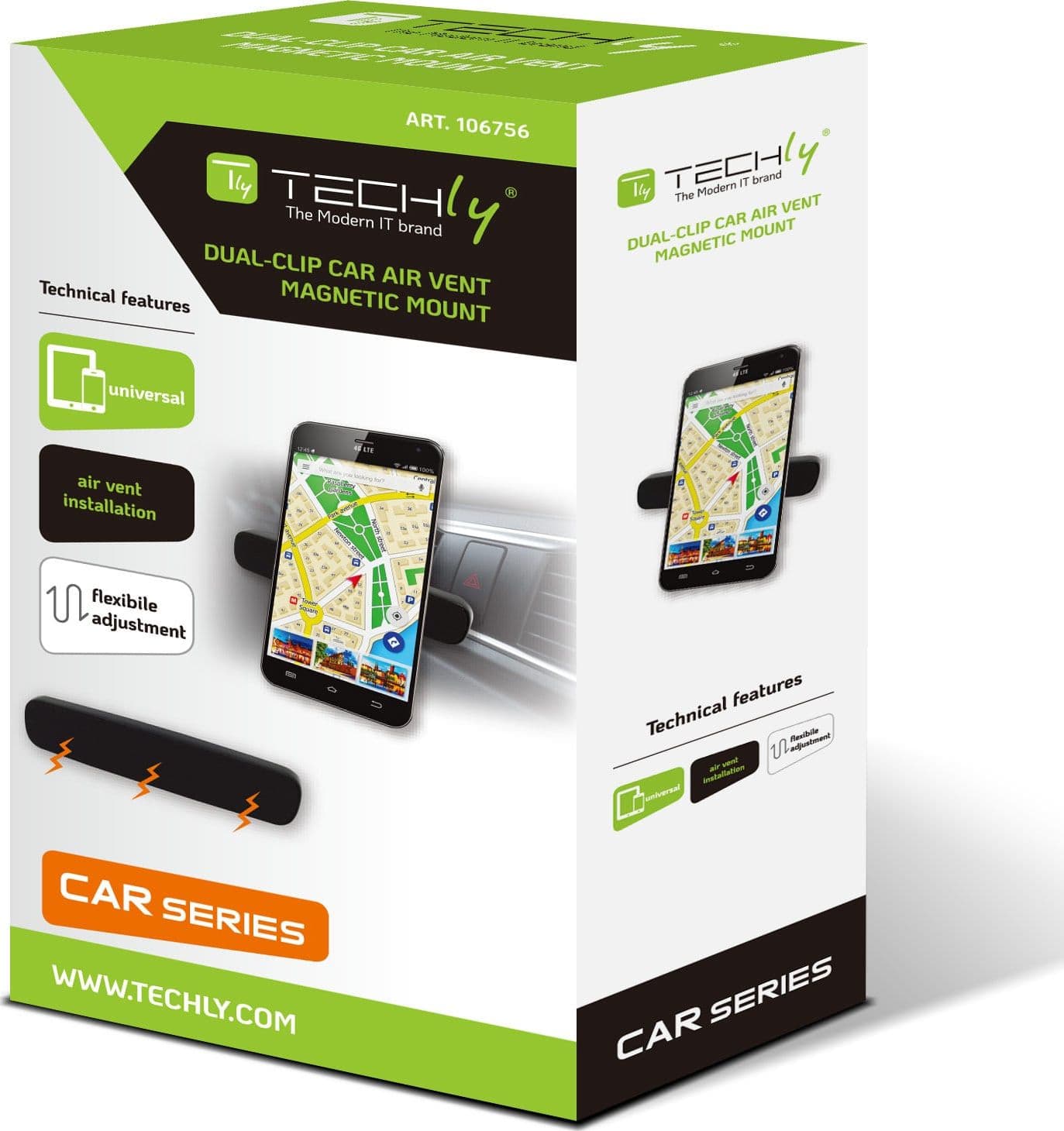 Supporto Magnetico da Auto per Smartphone con Doppia Clip - 9