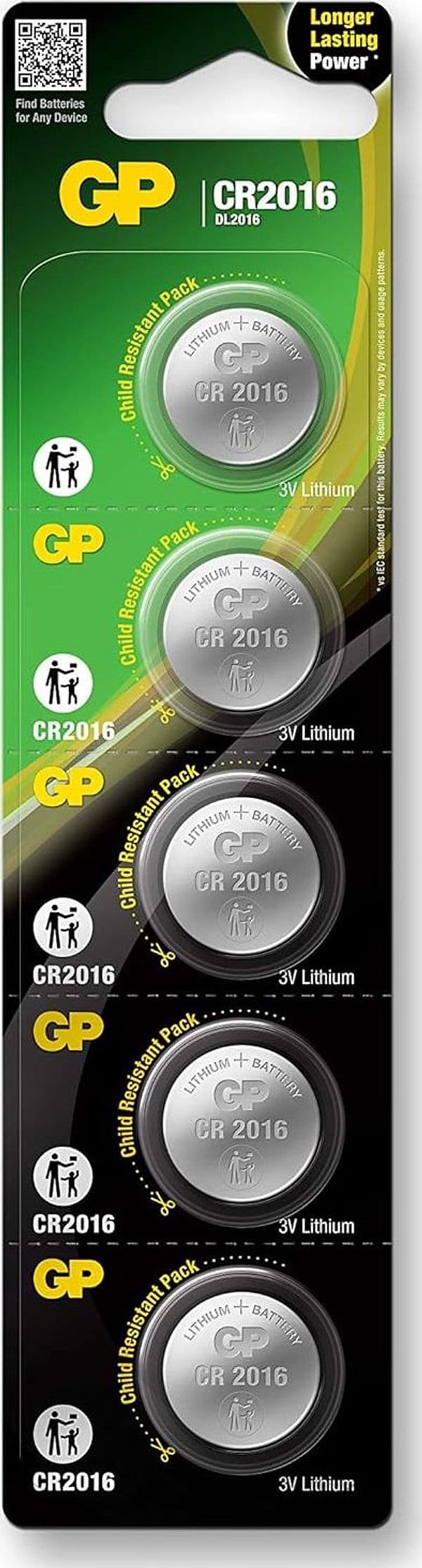 Blister 5 Batterie Litio a Bottone CR2016 - 3
