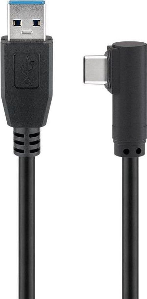 Cavo USB3.2 USB-C&trade M 90&deg a USB tipo A M 1m Nero - 7