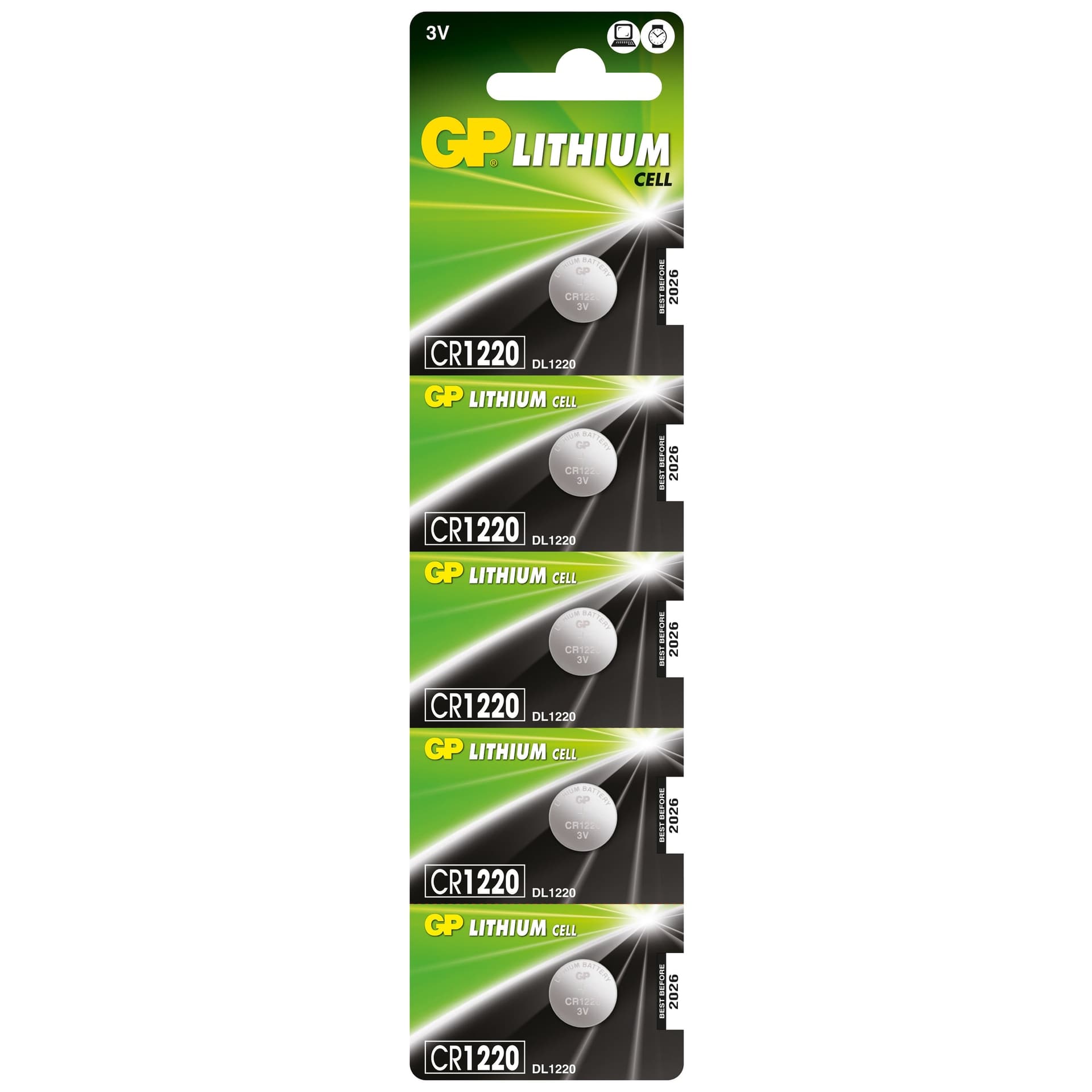Blister 5 Batterie Litio a Bottone CR1220 - 10