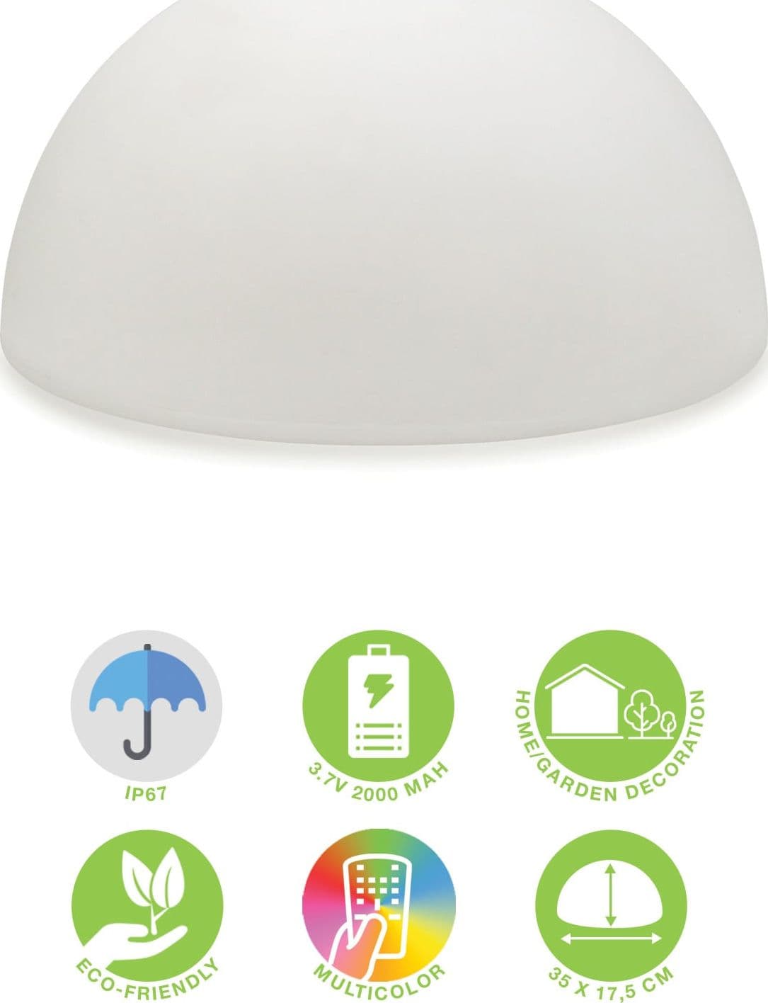 Lampada LED Multicolore a Mezza Sfera - 13