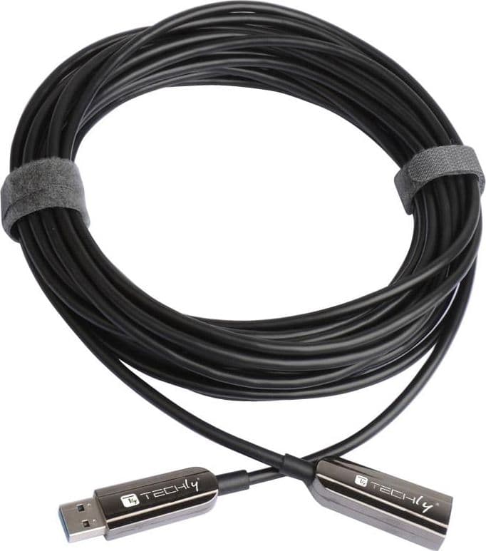 Cavo Ottico Attivo USB 3.2 SuperSpeed Active Optical Cable USB A M/F 100m Nero - 11