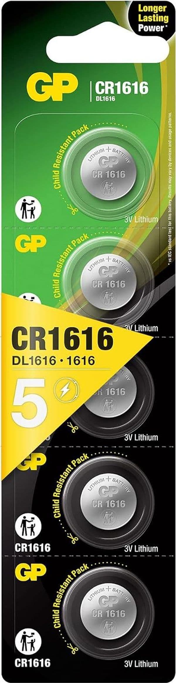 Blister 5 Batterie Litio a Bottone CR1616 - 8