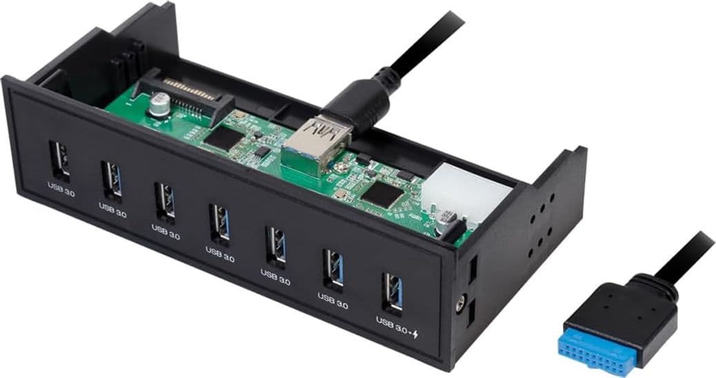 Hub USB Interno 5,25'' 7 porte USB 3.2 Gen1 con Ricarica Veloce - 13
