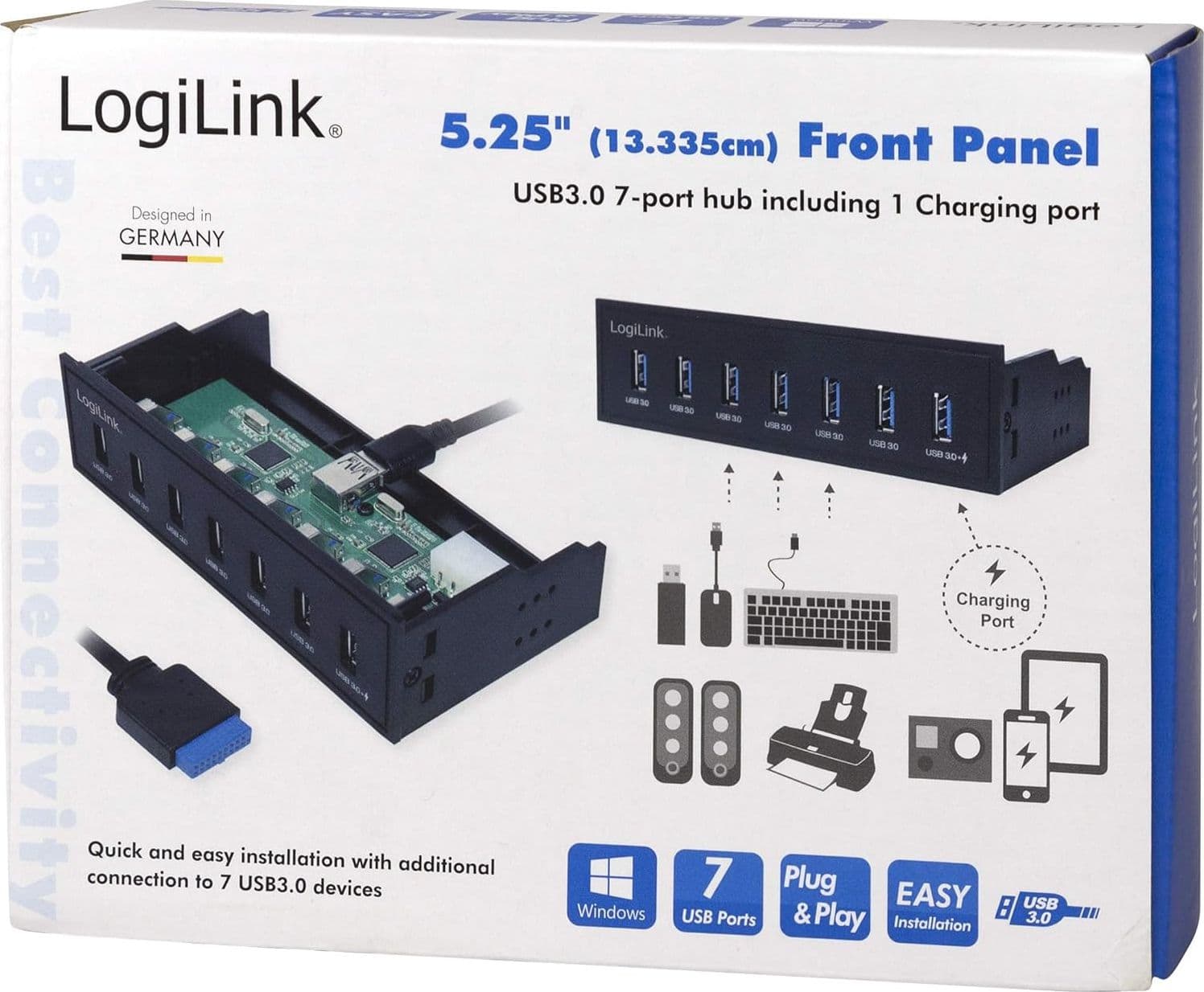Hub USB Interno 5,25'' 7 porte USB 3.2 Gen1 con Ricarica Veloce - 14