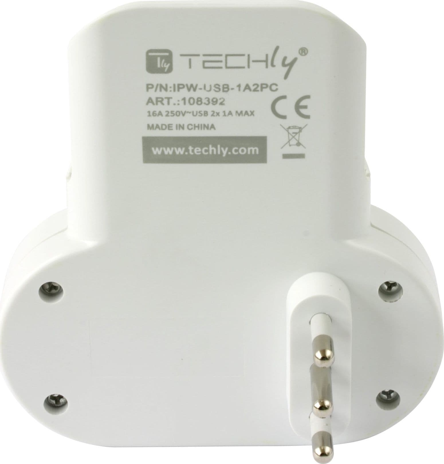Adattatore Presa bipasso/Schuko 2 USB 1A con porta telefono - 16