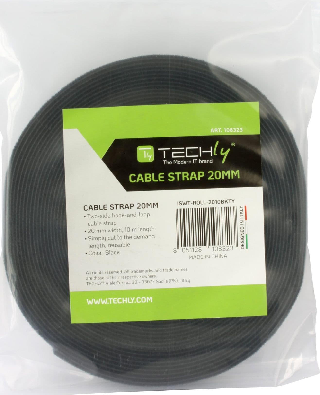 Rotolo di Feltro Adesivo Gestione cavi Lunghezza 10m Larghezza 20mm Nero - 9