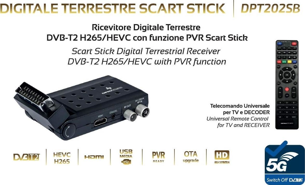 Ricevitore Digitale Terrestre DVB-T2 H265/HEVC - 9