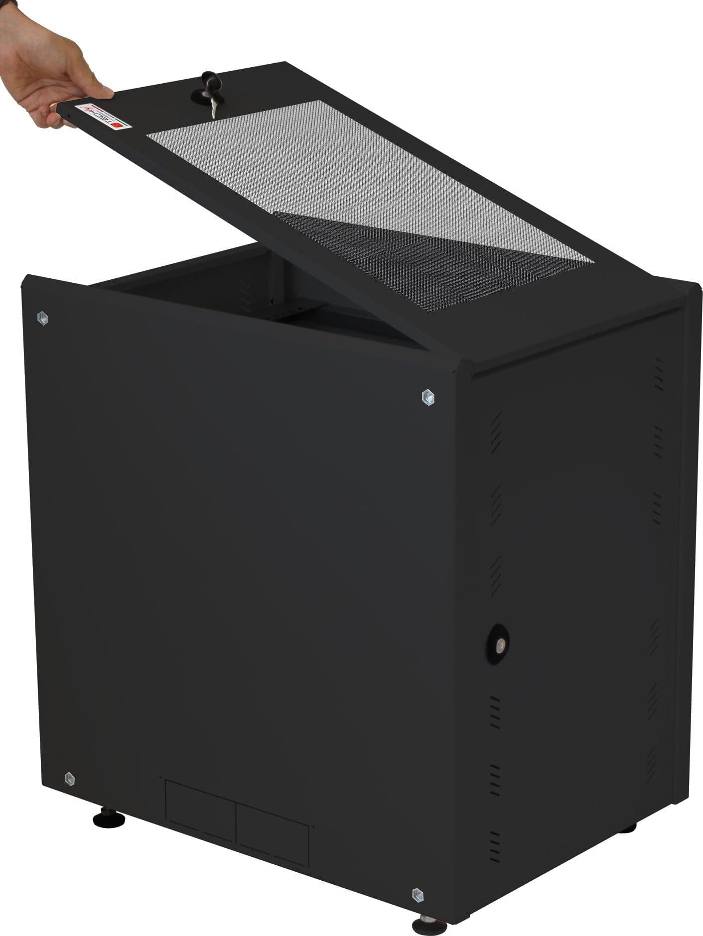 Armadio Rack 19'' ideale per Accumulatori Fotovoltaico 8U P600mm Nero - 14