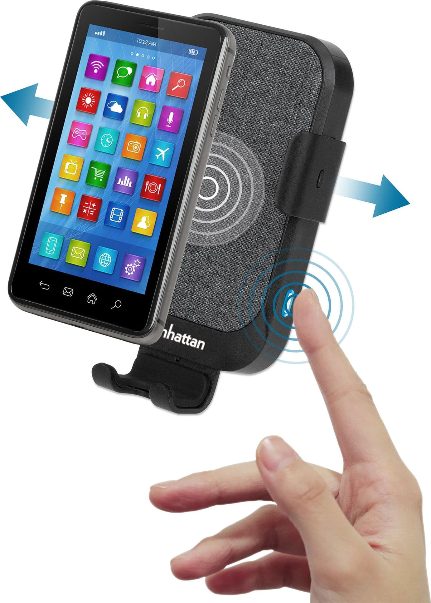 Caricatore rapido da Auto Wireless 10W doppio aggancio e sensore touch - 12