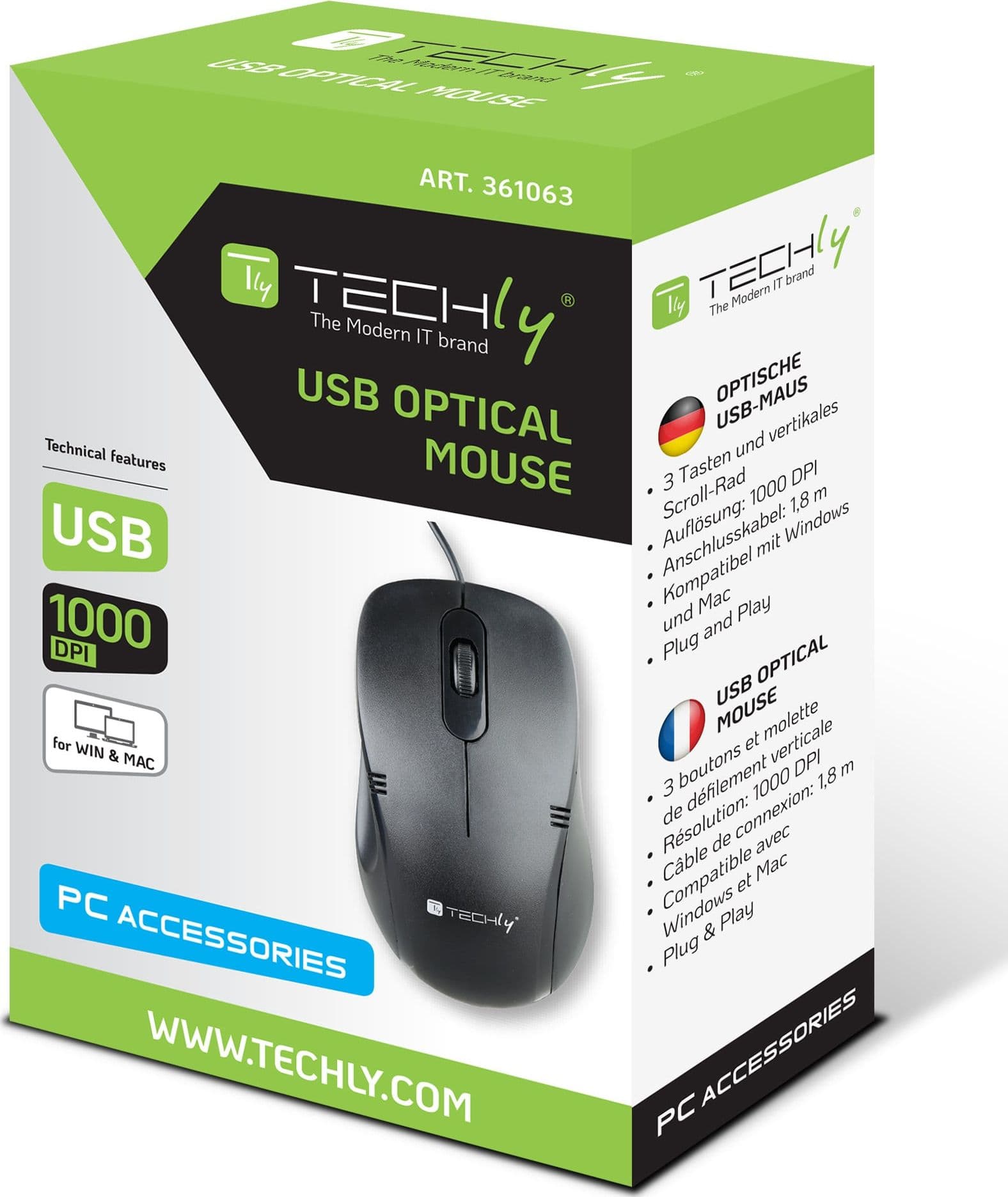 Mouse Ottico USB 1000 Dpi Nero - 13
