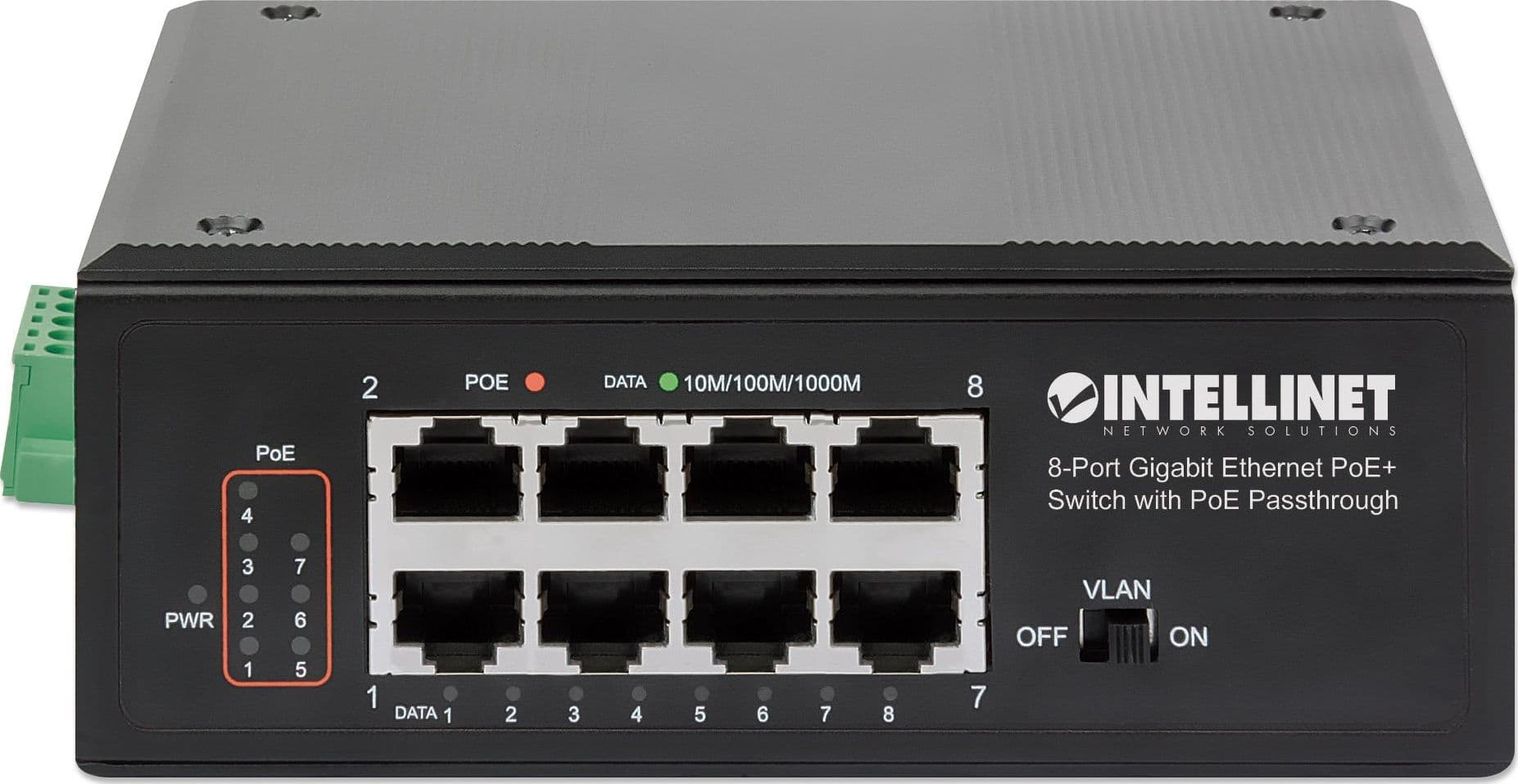 Switch Ethernet Gigabit 8 porte PoE+ con PoE Passante - 4