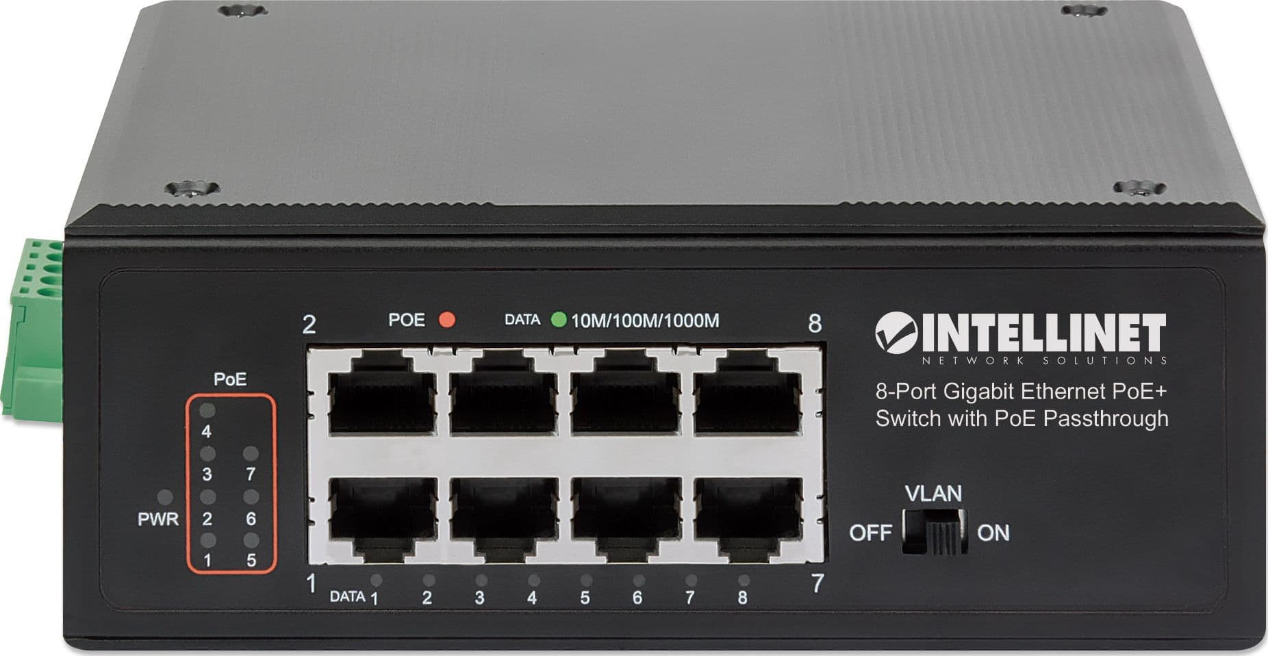 Switch Ethernet Gigabit 8 porte PoE+ con PoE Passante - 7