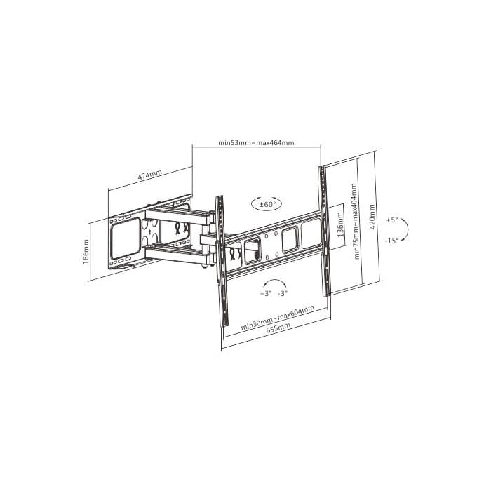 Staffa da Muro con Doppio Braccio per TV LED/LCD 37-70'' - 7