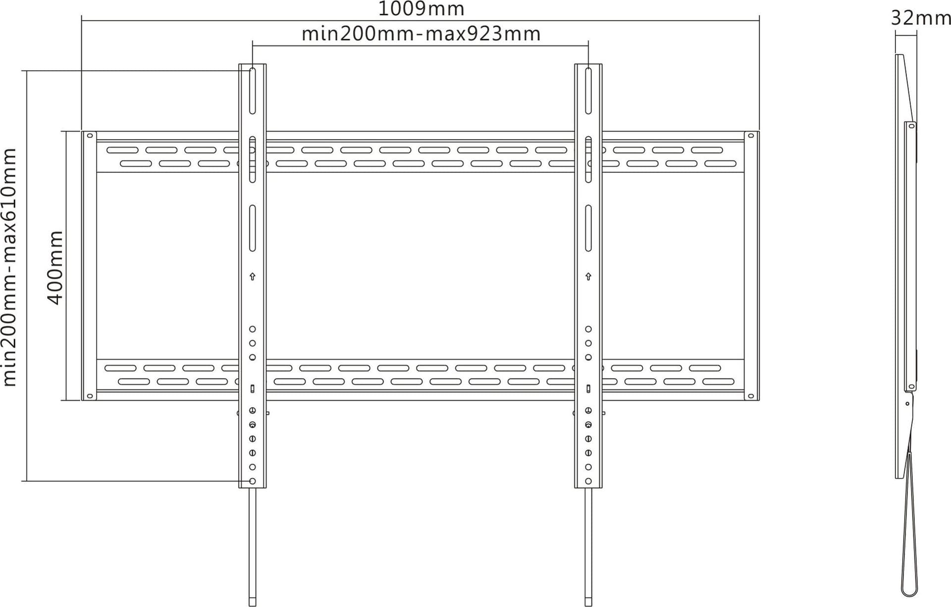 Staffa a Muro Slim Fissa TV LED LCD 60-100'' - 3