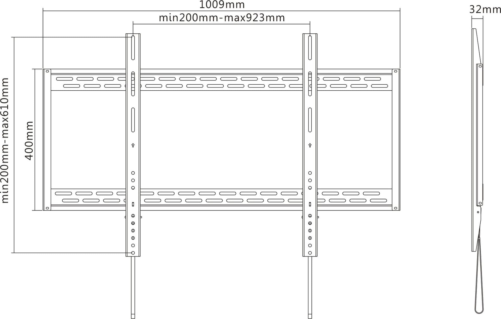 Staffa a Muro Slim Fissa TV LED LCD 60-100'' - 7