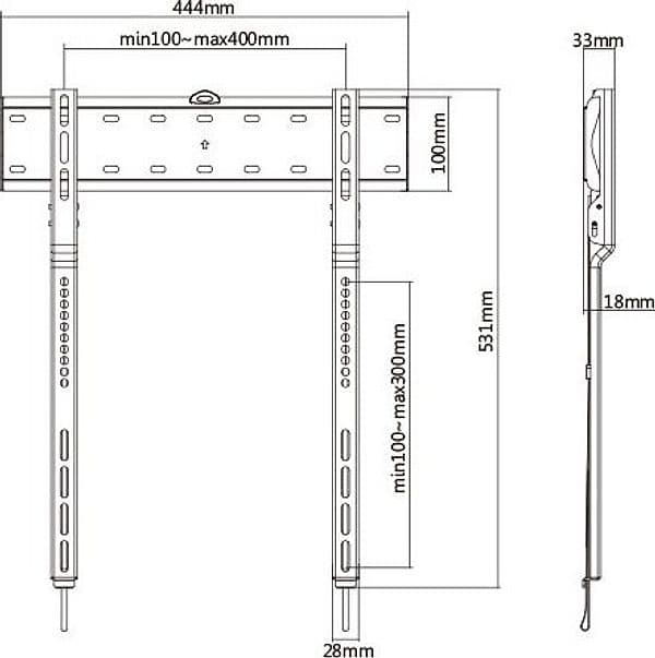 Supporto fisso da Muro Ultra-Slim per TV LED/LCD 32-65'' - 8