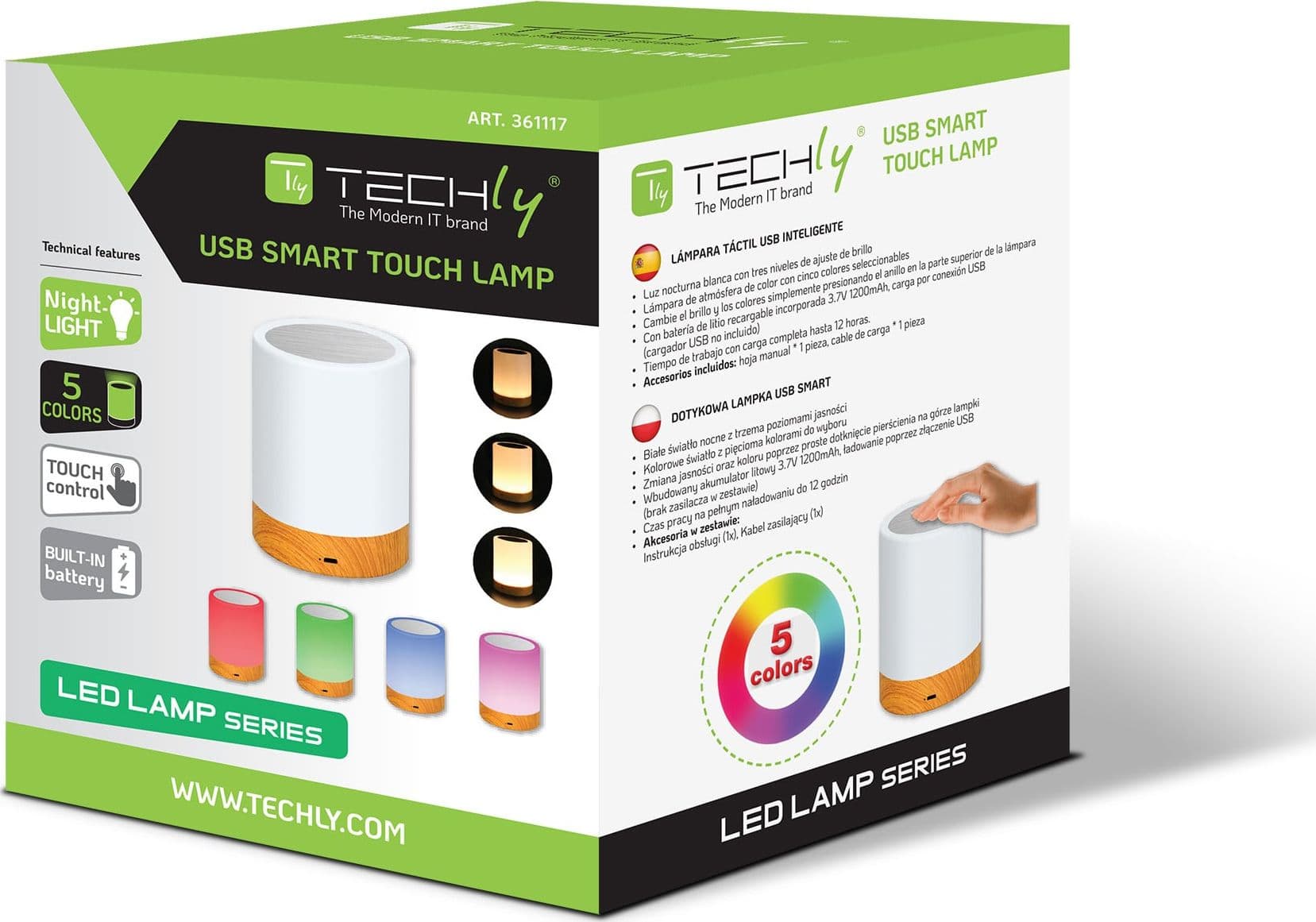 Lampada USB Smart Touch 5 Colori Selezionabili Regolazione Intensit&agrave - 12