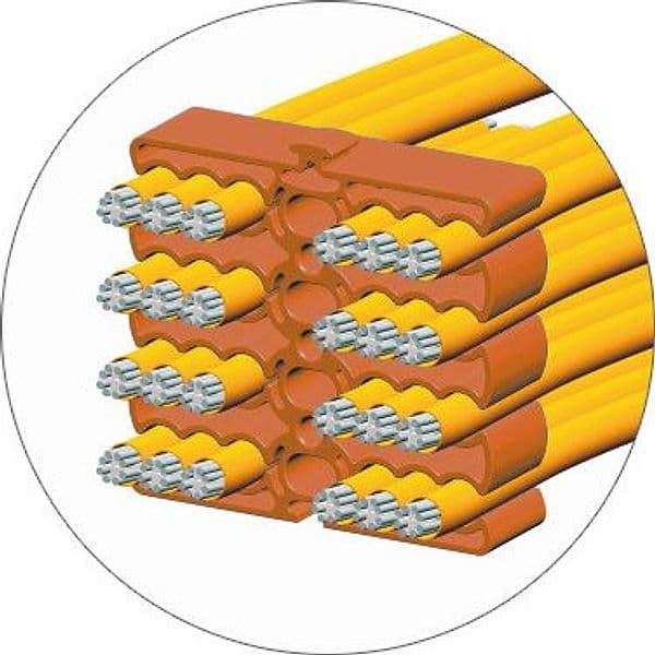 Organizzatore Modulare a Pettine per 24 Cavi Ethernet Arancione - 4