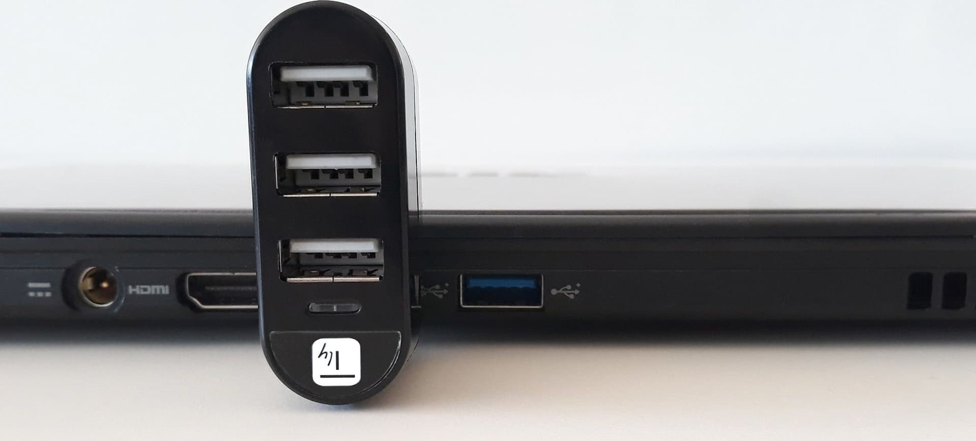 Mini Hub Rotante con 3 Porte USB 2.0 Nero - 12