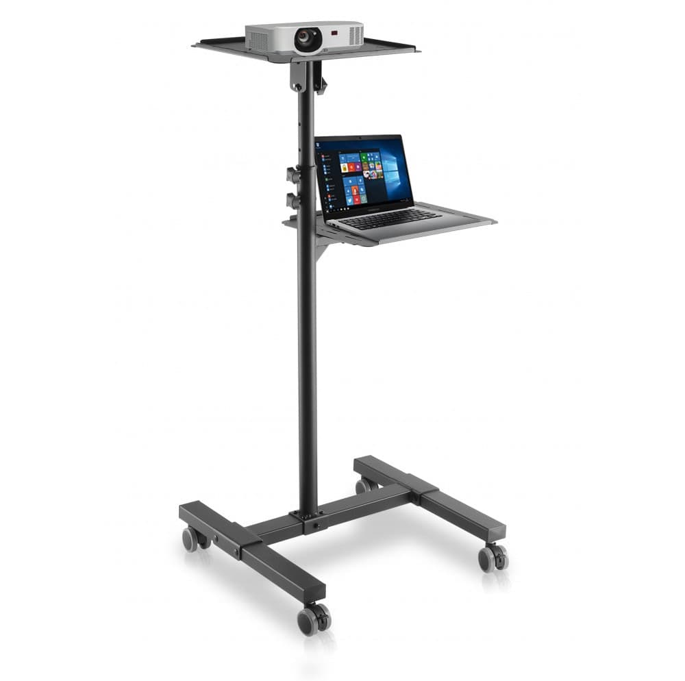 Carrello per Proiettore Notebook Regolabile con Mensola - 7