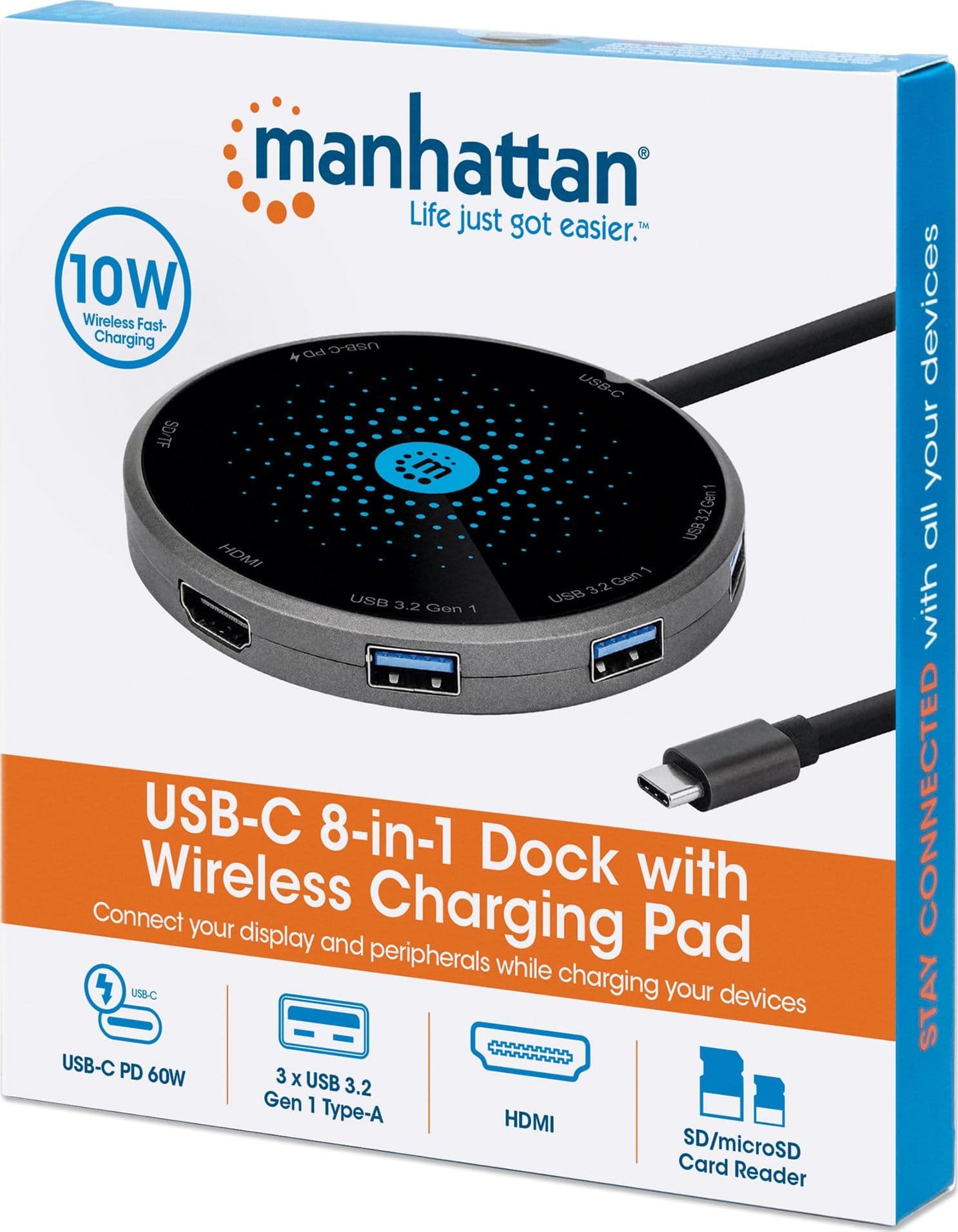 Docking Station USB-C&trade 8-in-1 con Pad di Ricarica Wireless - 12