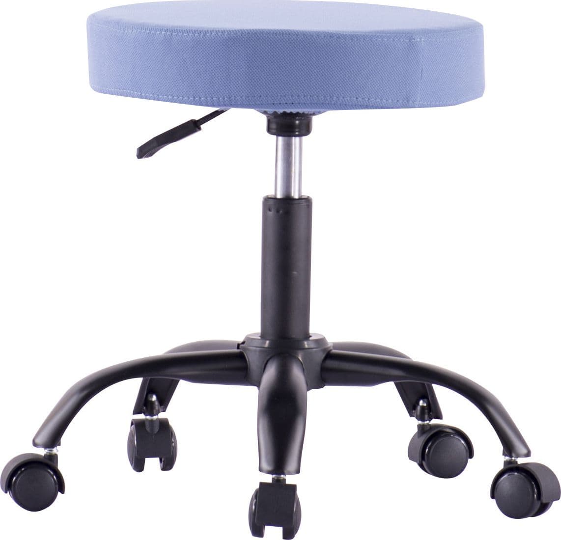 Sgabello Girevole con Ruote Altezza Regolabile Tessuto Sfoderabile Blu - 8