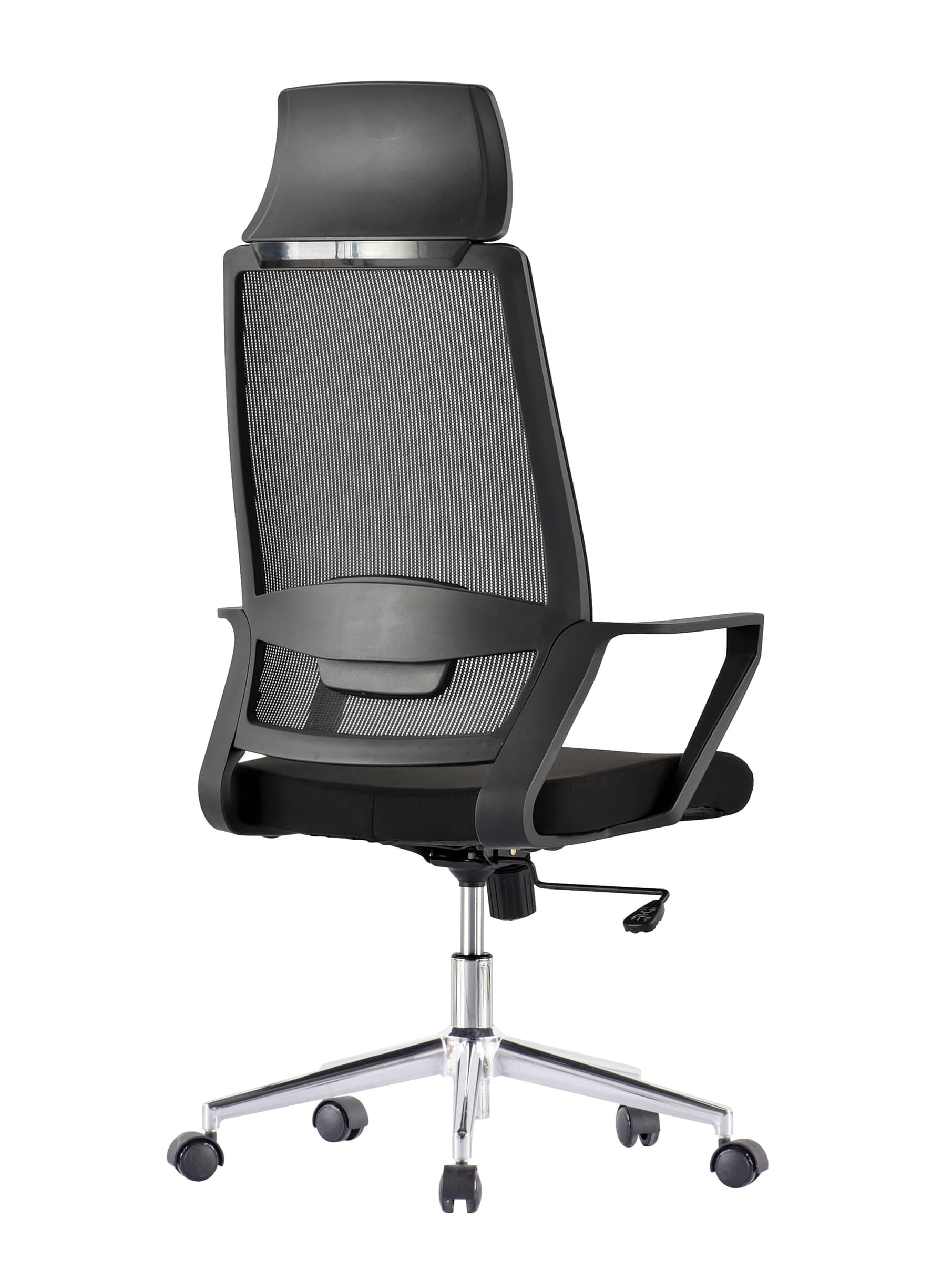 Sedia per Ufficio con Schienale Alto e Base Cromata Nero - 18