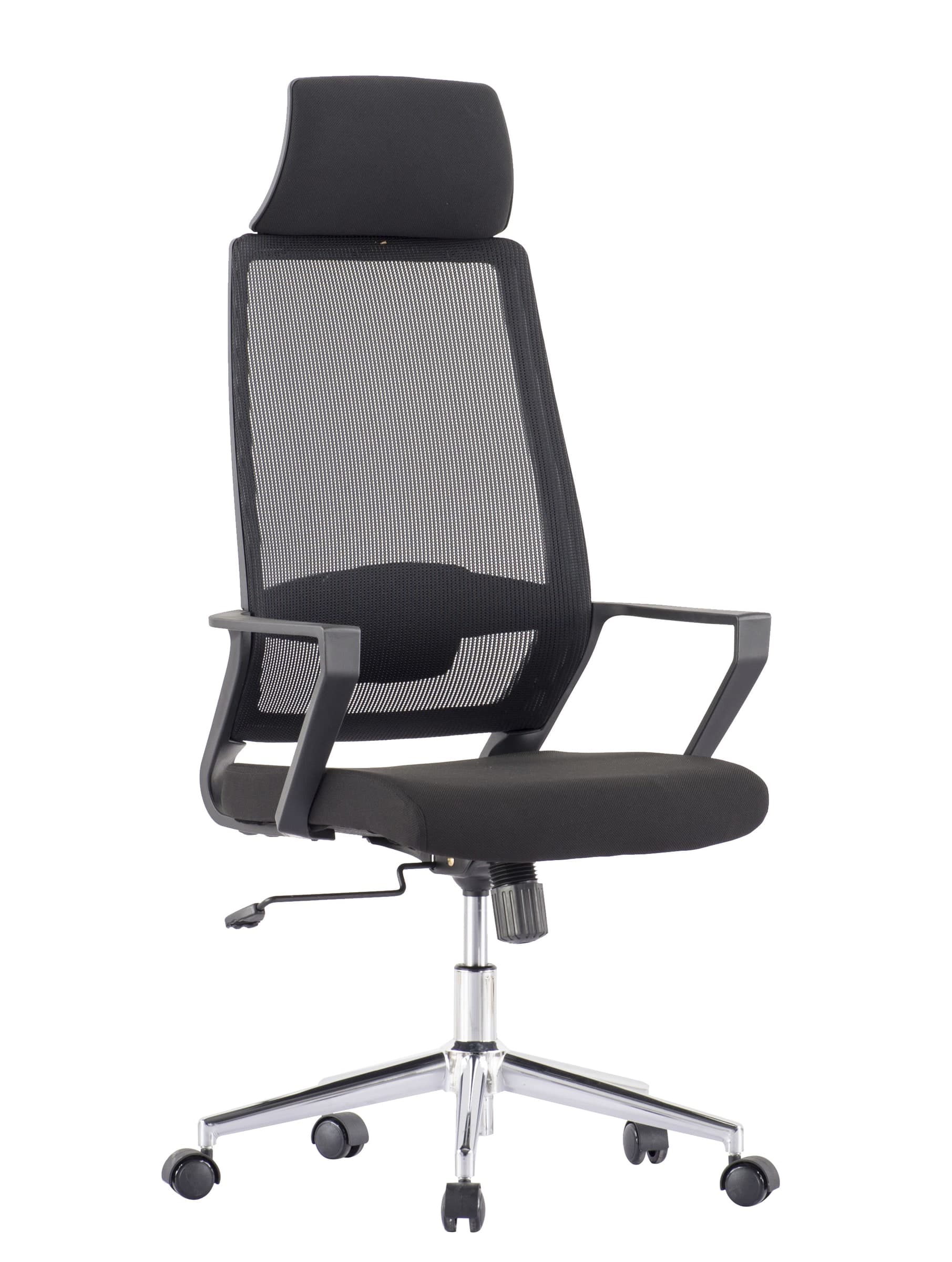 Sedia per Ufficio con Schienale Alto e Base Cromata Nero - 6